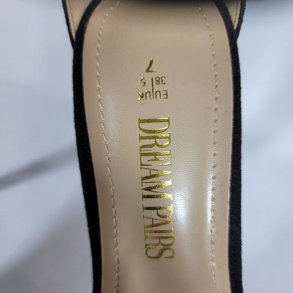 Dream Pairs Womens Karrie Black Ankle Strap Heels Size 7 - Picture 3 of 4